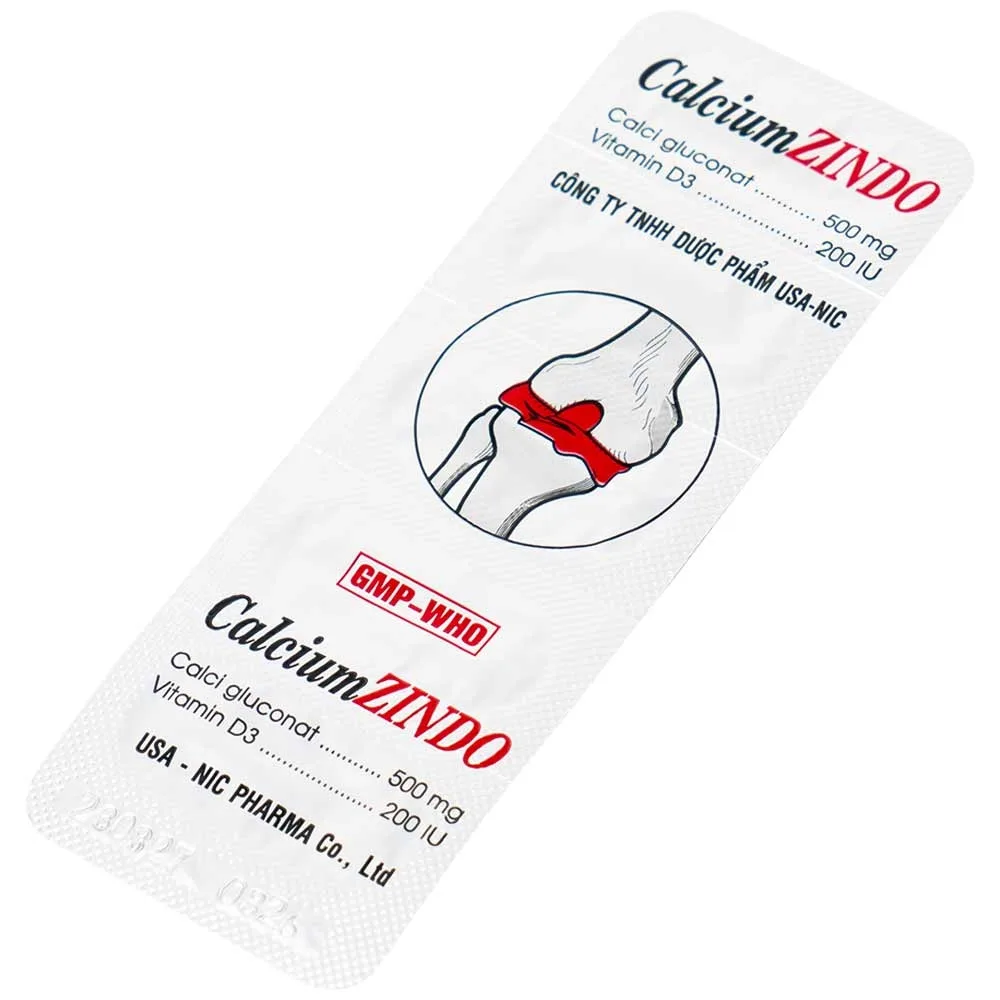 Hình ảnh Viên nang mềm CalciumZindo USA NIC Pharma bổ sung canxi và vitamin D, phòng và điều trị loãng xương (12 vỉ x 5 viên)
