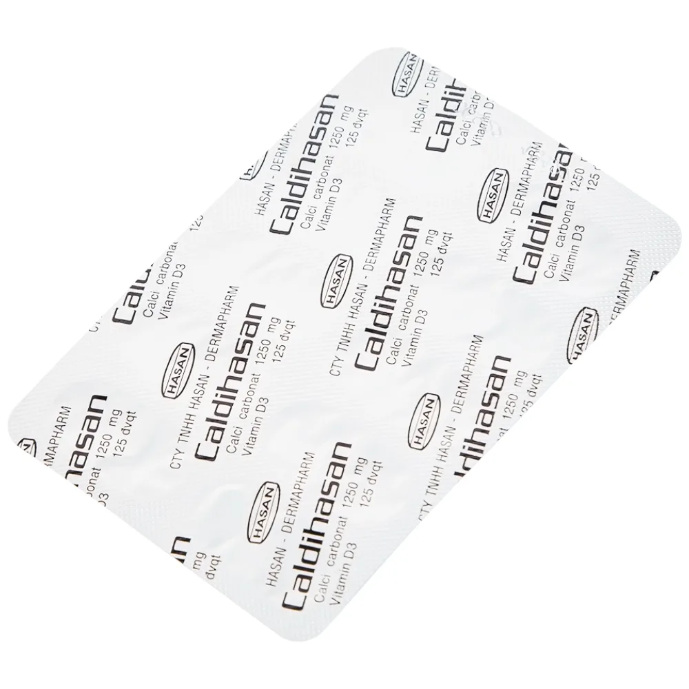 Hình ảnh Thuốc Caldihasan Hasan phòng và điều trị thiếu hụt vitamin D, canxi (3 vỉ x 10 viên)