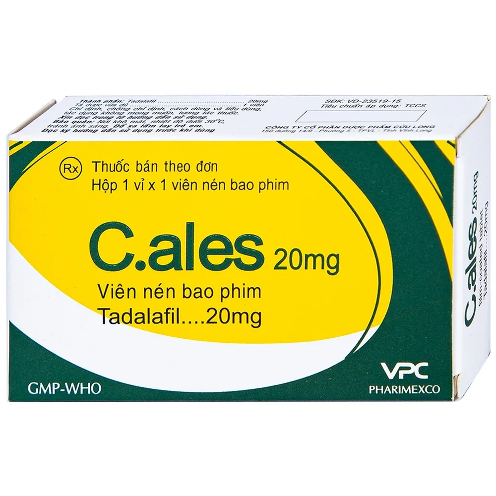 Hình ảnh Thuốc C.ales 20mg Pharimexco điều trị rối loạn cương dương (1 viên)