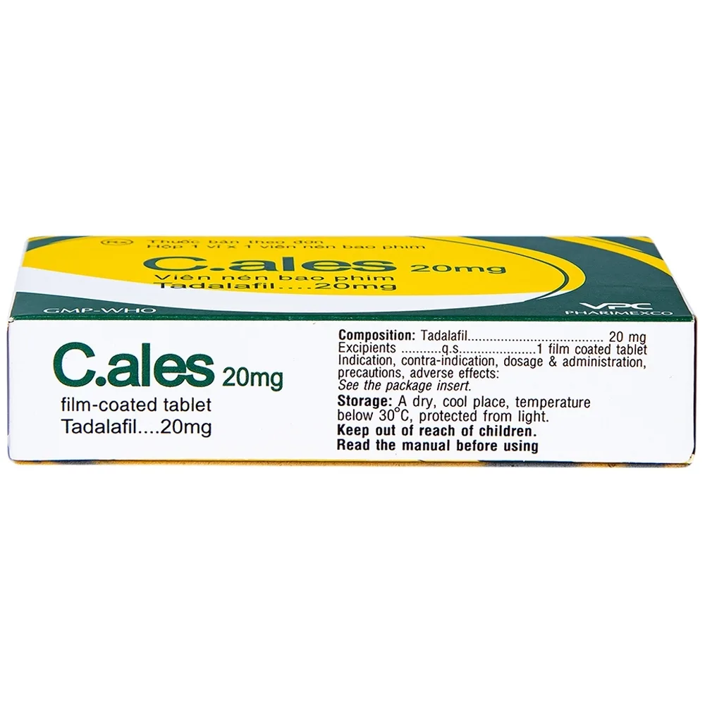 Hình ảnh Thuốc C.ales 20mg Pharimexco điều trị rối loạn cương dương (1 viên)