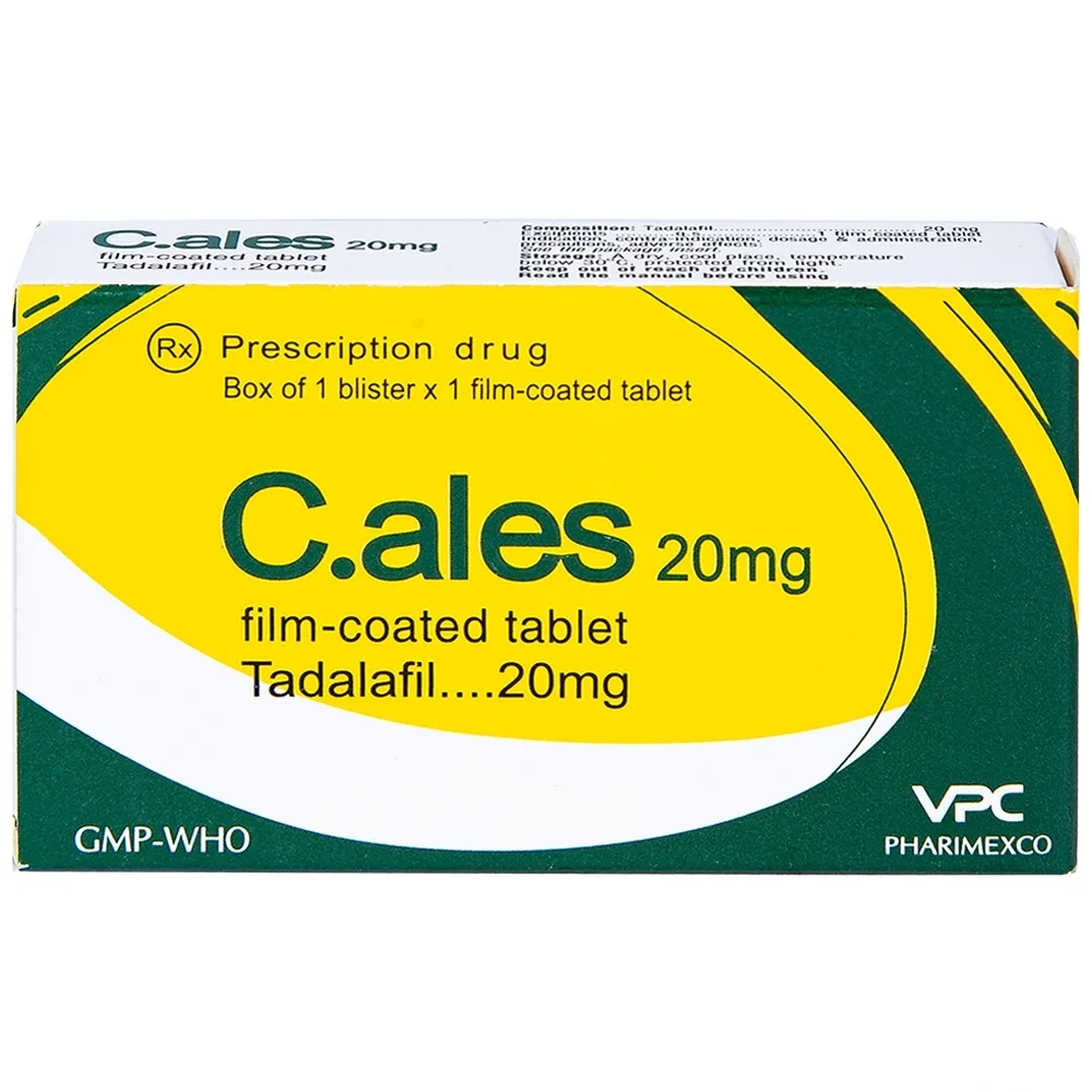 Hình ảnh Thuốc C.ales 20mg Pharimexco điều trị rối loạn cương dương (1 viên)