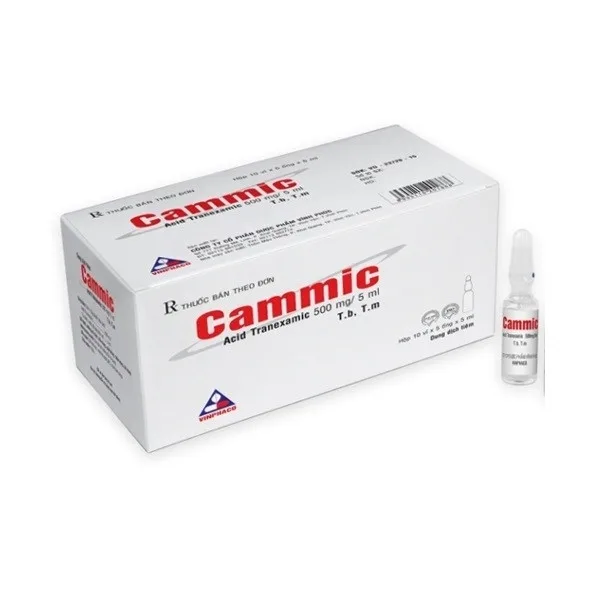 Hình ảnh Thuốc tiêm Cammic 500mg/5ml Vinphaco điều trị và phòng ngừa chảy máu (10 vỉ x 5 ống x 5ml)