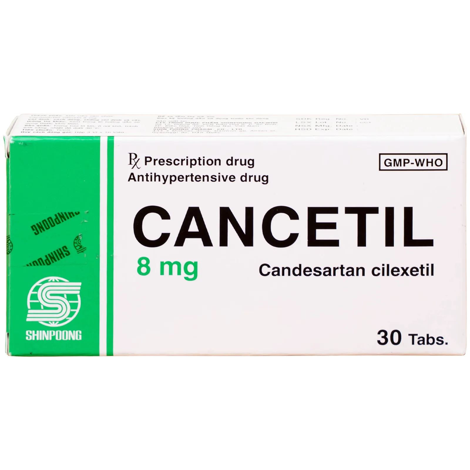 Hình ảnh Thuốc Cancetil 8mg Shinpoong Daewoo điều trị tăng huyết áp (30 viên)