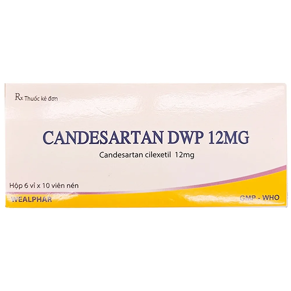 Hình ảnh Thuốc Candesartan DWP 12mg Wealphar điều trị tăng huyết áp (6 vỉ x 10 viên)