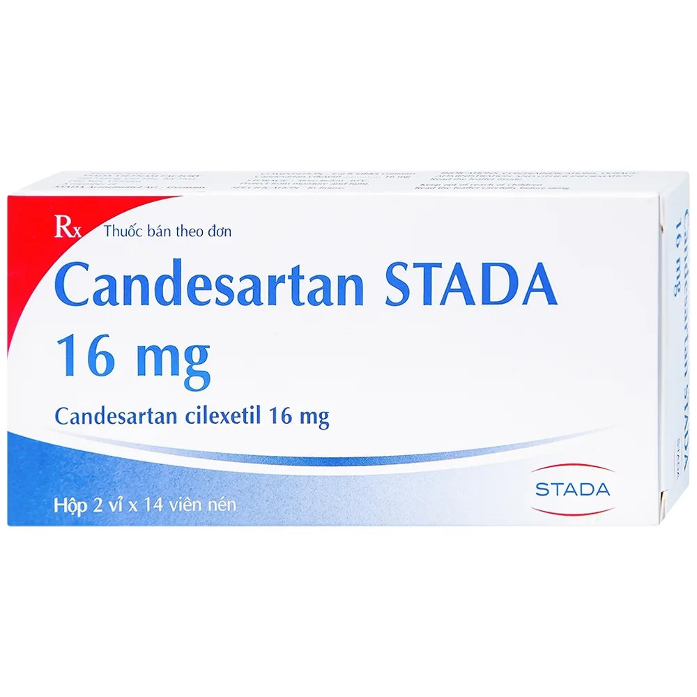 Hình ảnh Thuốc Candesartan Stada 16mg điều trị tăng huyết áp vô căn, suy tim (2 vỉ x 14 viên)