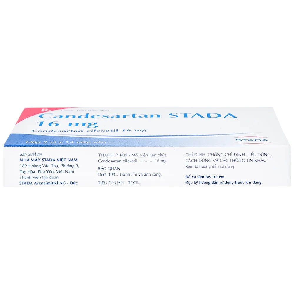 Hình ảnh Thuốc Candesartan Stada 16mg điều trị tăng huyết áp vô căn, suy tim (2 vỉ x 14 viên)