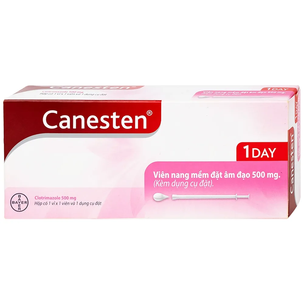 Hình ảnh Viên đặt âm đạo Canesten 1 Day 500mg Bayer điều trị viêm âm đạo và cơ quan sinh dục ngoài (1 vỉ x 1 viên)