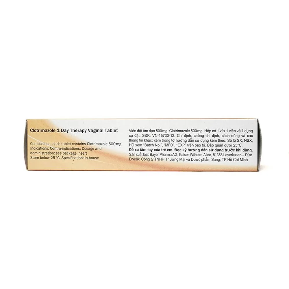 Hình ảnh Viên đặt âm đạo Canesten 500mg Bayer hỗ trợ điều trị viêm âm đạo (1 viên)