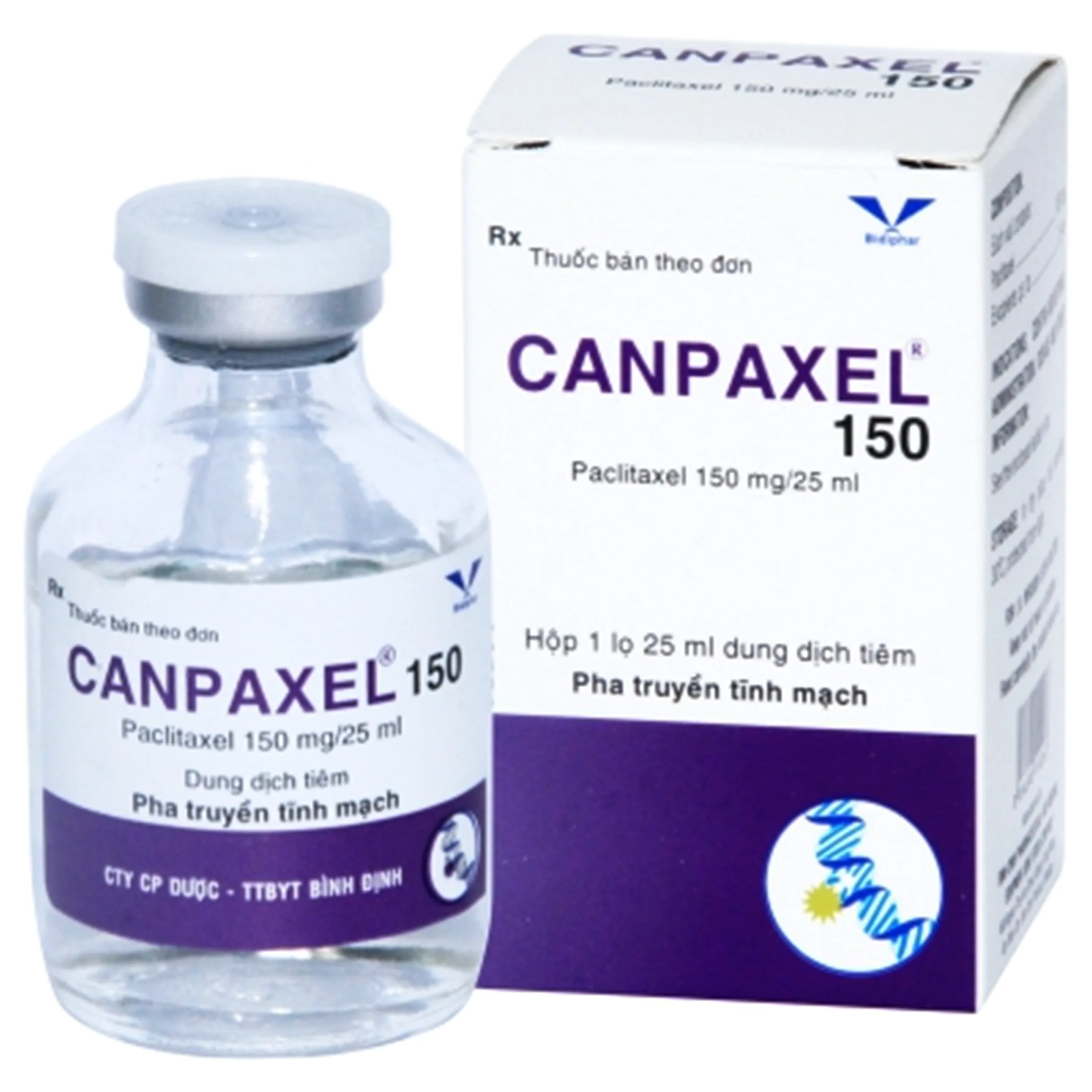 Hình ảnh Dung dịch tiêm Canpaxel 150mg Điều trị ung thư buồng trứng, ung thư vú Hộp 25ml