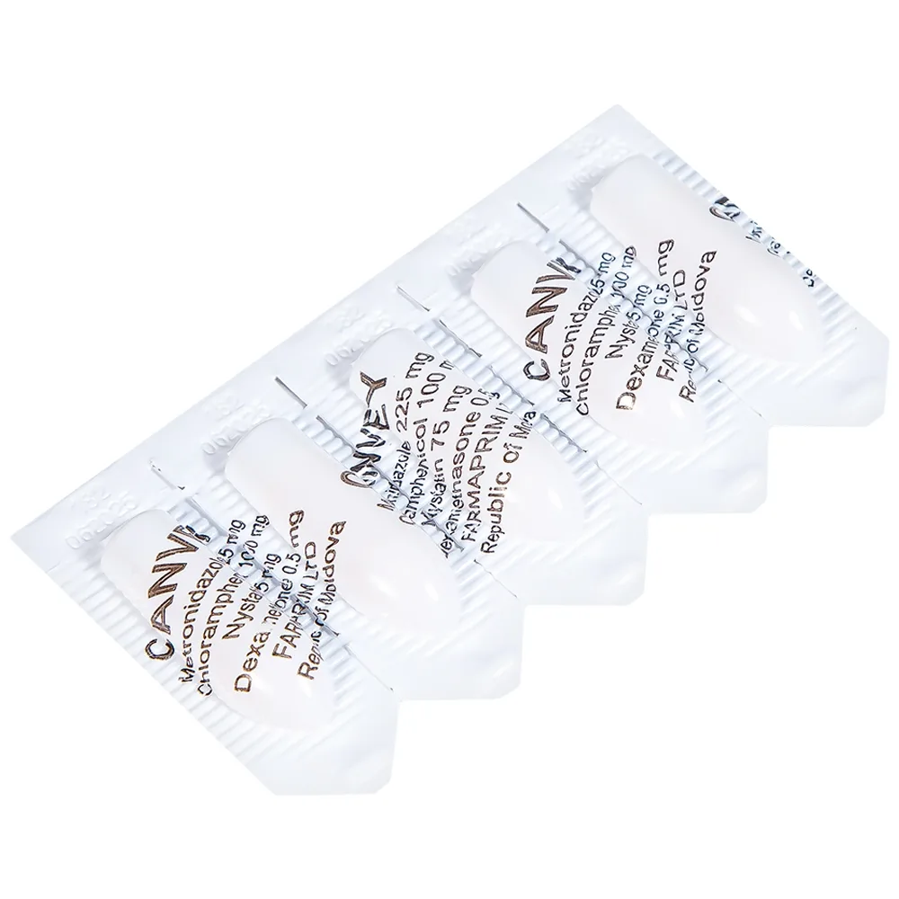 Hình ảnh Viên đặt âm đạo Canvey Farmaprim điều trị nhiễm khuẩn âm đạo (2 vỉ x 5 viên)