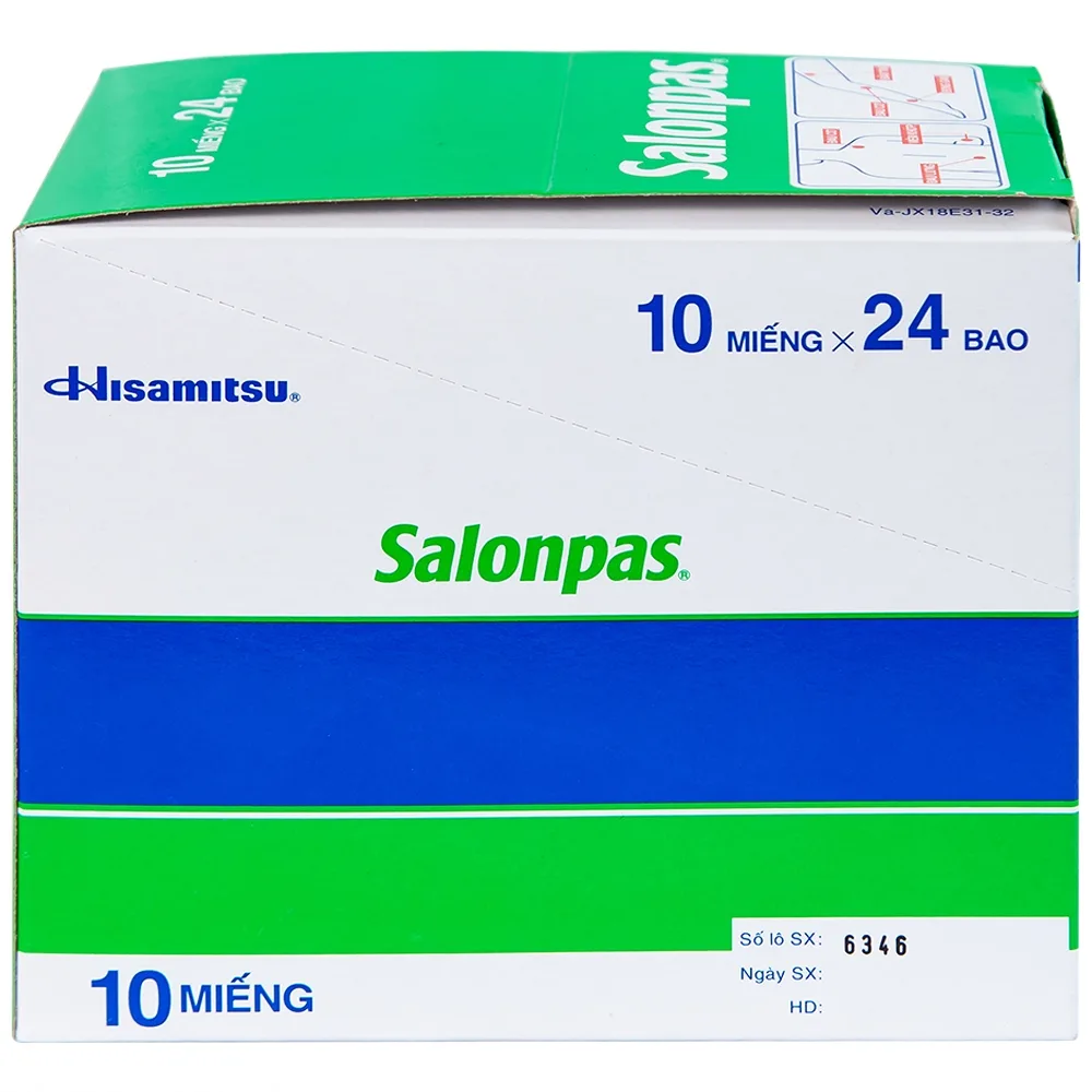 Hình ảnh Cao dán Salonpas Hisamitsu giảm đau vai, đau lưng, đau cơ (24 gói x 10 miếng)