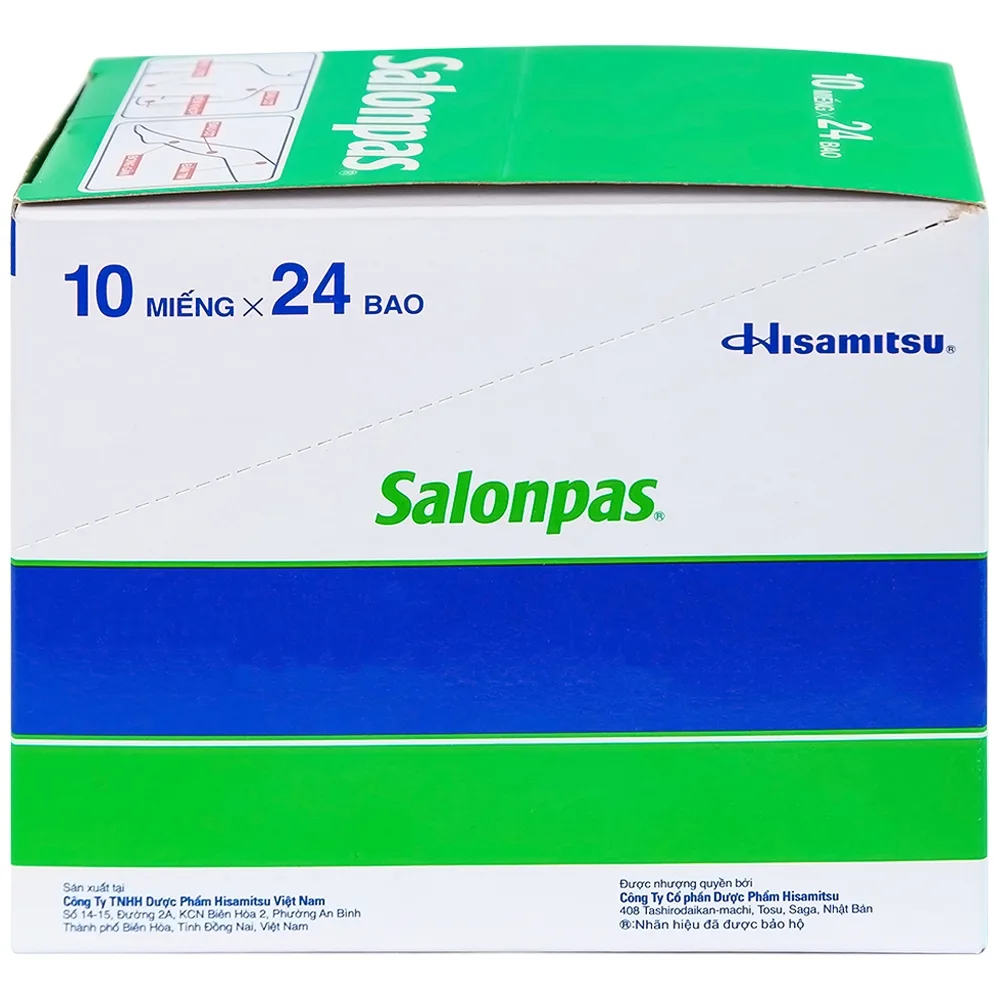 Hình ảnh Cao dán Salonpas Hisamitsu giảm đau vai, đau lưng, đau cơ (24 gói x 10 miếng)