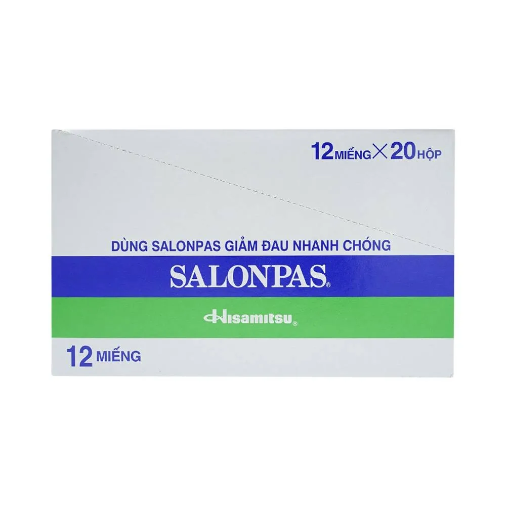 Hình ảnh Cao dán Salonpas Hisamitsu giảm đau vai, đau lưng (20 hộp x 12 miếng)