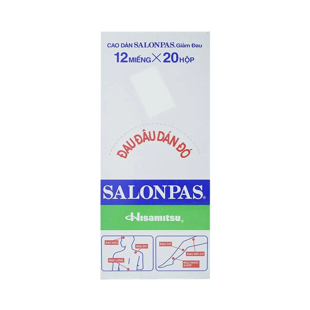 Hình ảnh Cao dán Salonpas Hisamitsu giảm đau vai, đau lưng (20 hộp x 12 miếng)