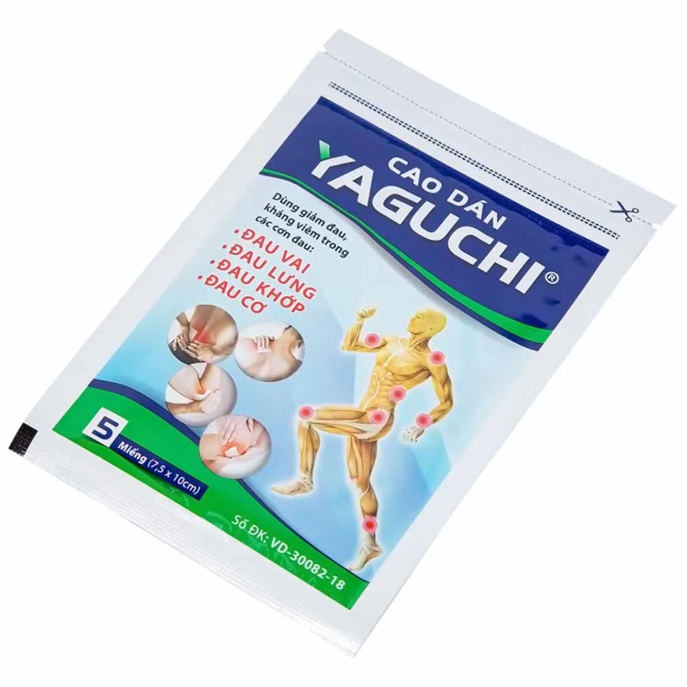 Hình ảnh Cao dán Yaguchi Tatra giảm đau, kháng viêm trong các cơn đau vai, đau lưng (5 miếng)