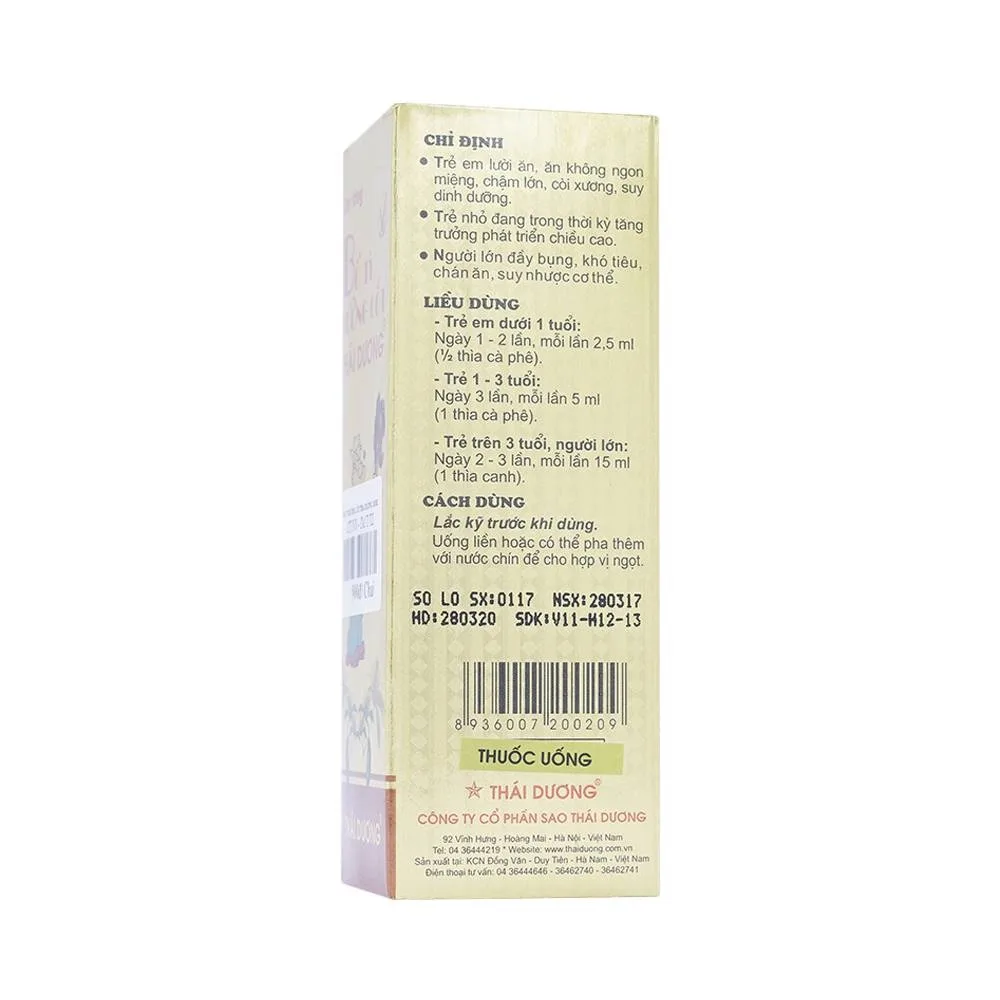 Hình ảnh Cao lỏng Bổ Tỳ Dưỡng Cốt Thái Dương hỗ trợ điều trị chán ăn, đầy bụng, bổ sung canxi cho trẻ còi xương (100ml)