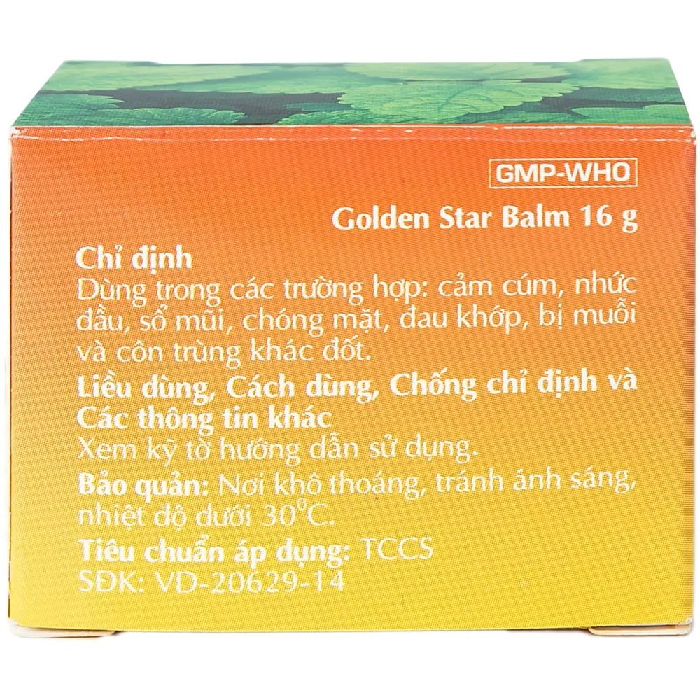 Hình ảnh Cao Sao Vàng Danapha điều trị cảm cúm, nhức đầu (16g)