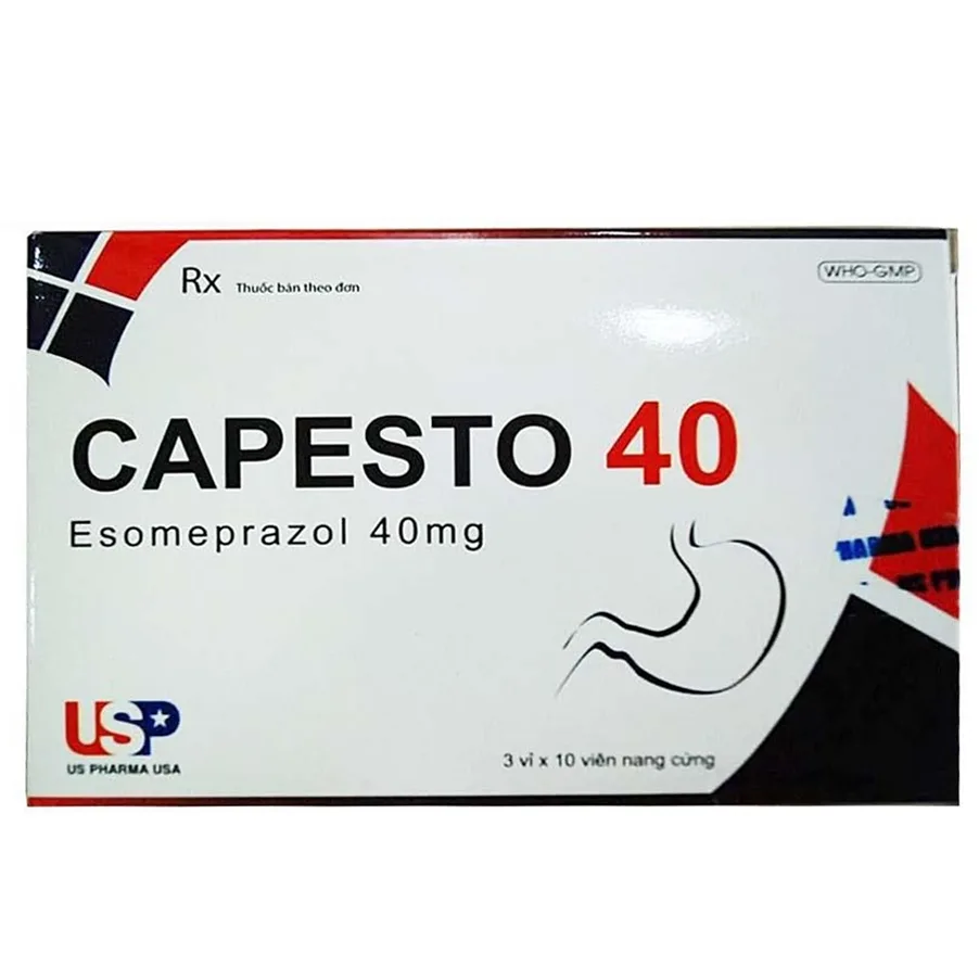 Hình ảnh Thuốc Capesto 40 US Pharma USA điều trị trào ngược dạ dày - thực quản, loét dạ dày - tá tràng (3 vỉ x 10 viên)