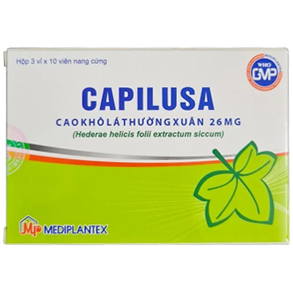 Hình ảnh Thuốc Capilusa Mediplantex làm thông thoáng đường thở, giảm ho, giảm co thắt phế quản (3 vỉ x 10 viên)