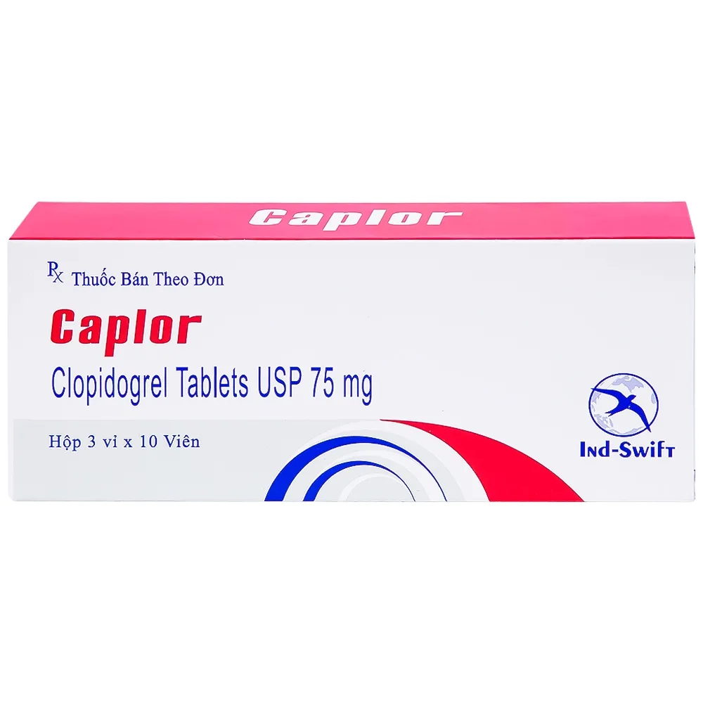 Hình ảnh Thuốc Caplor 75mg INd-Swift giảm huyết khối tắc mạch (3 vỉ x 10 viên)