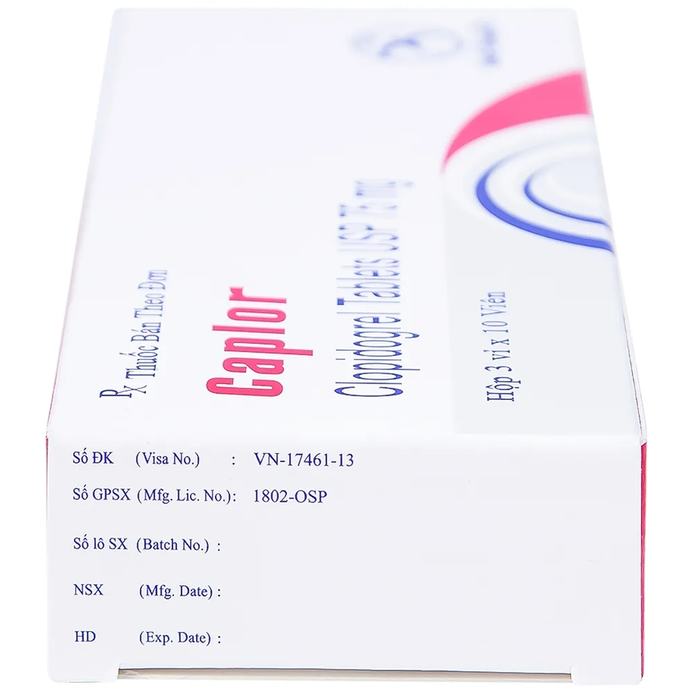Hình ảnh Thuốc Caplor 75mg INd-Swift giảm huyết khối tắc mạch (3 vỉ x 10 viên)
