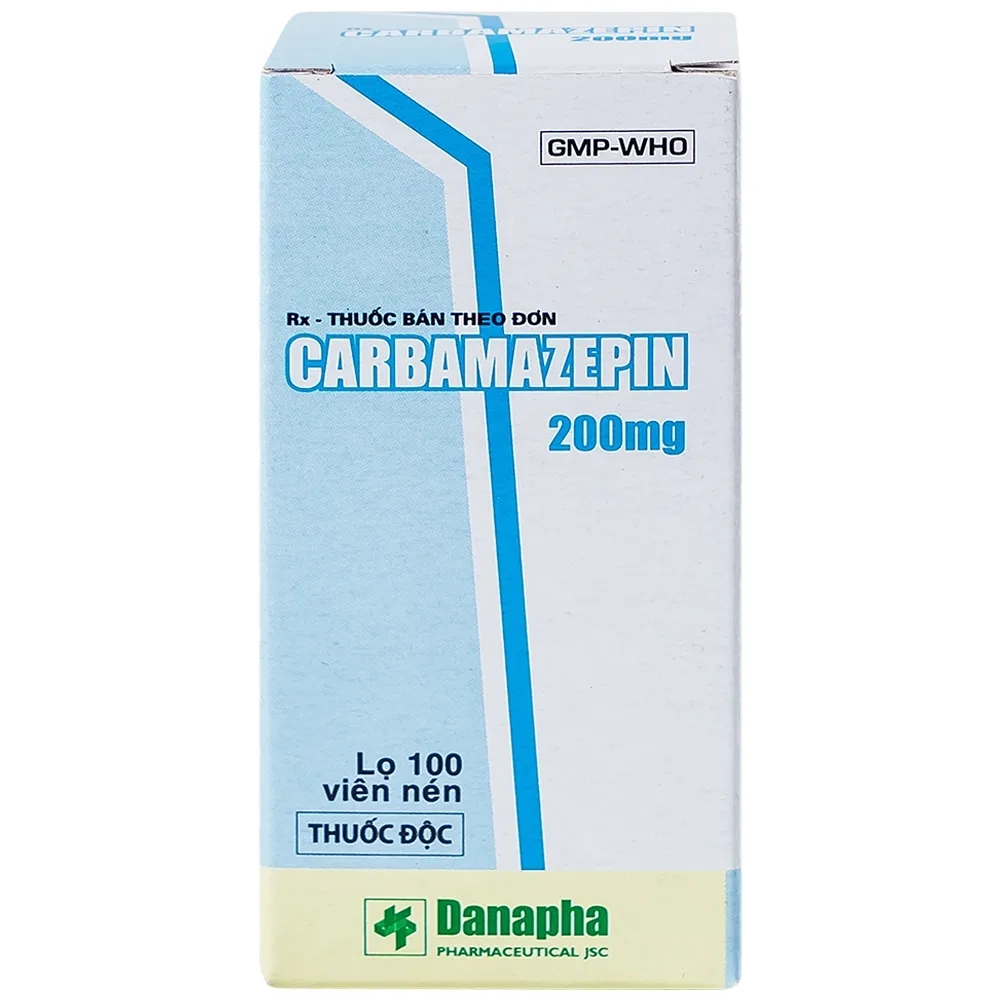 Hình ảnh Thuốc Carbamazepin 200mg Danapha điều trị bệnh động kinh, giảm đau dây thần kinh (100 viên)