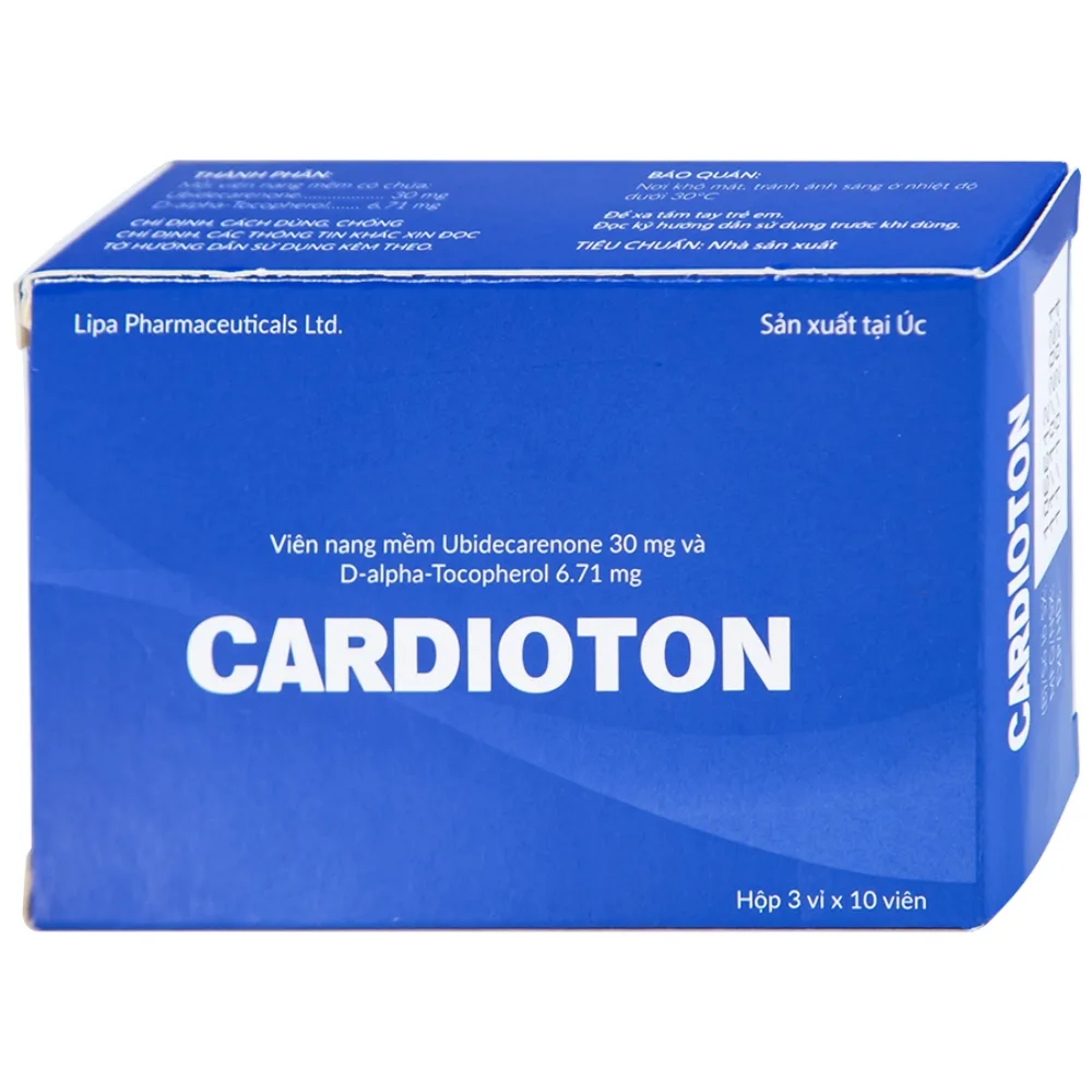Hình ảnh Thuốc Cardioton Lipa Pharmaceuticals điều trị suy tim, tăng huyết áp, thiếu máu cơ tim (3 vỉ x 10 viên) 