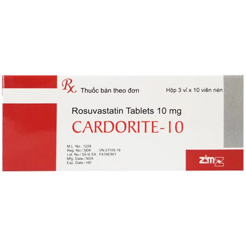 Hình ảnh Thuốc Cardorite-10 Zim Laboratories giảm lượng cholesterol toàn phần (3 vỉ x 10 viên)