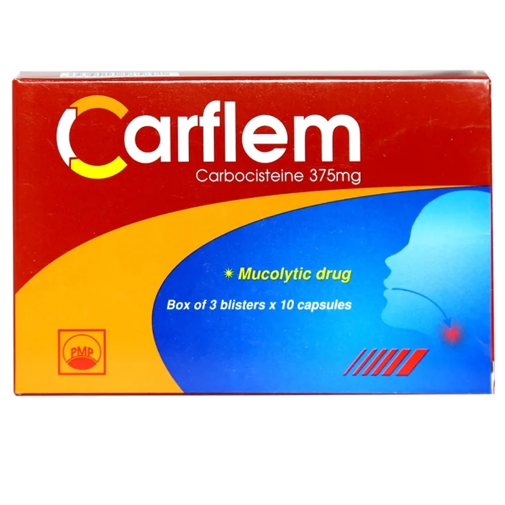 Hình ảnh Thuốc Carflem 375mg Pymepharco điều trị viêm mũi, viêm xoang, viêm phế quản (3 vỉ x 10 viên)