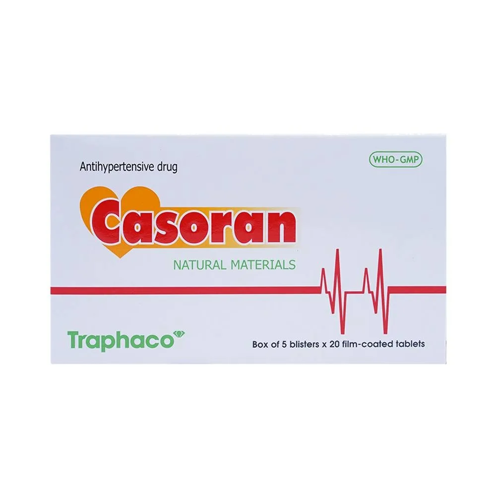 Hình ảnh Thuốc Casoran Traphaco điều trị tăng huyết áp (5 vỉ x 20 viên)