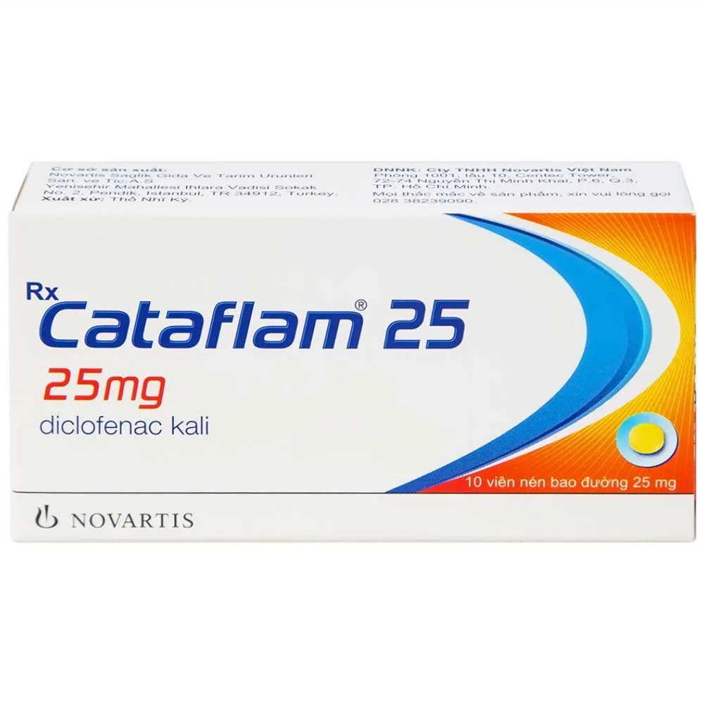 Hình ảnh Thuốc Cataflam 25 Novartis điều trị đau sau chấn thương, viêm và sưng do bong gân (1 vỉ x 10 viên)