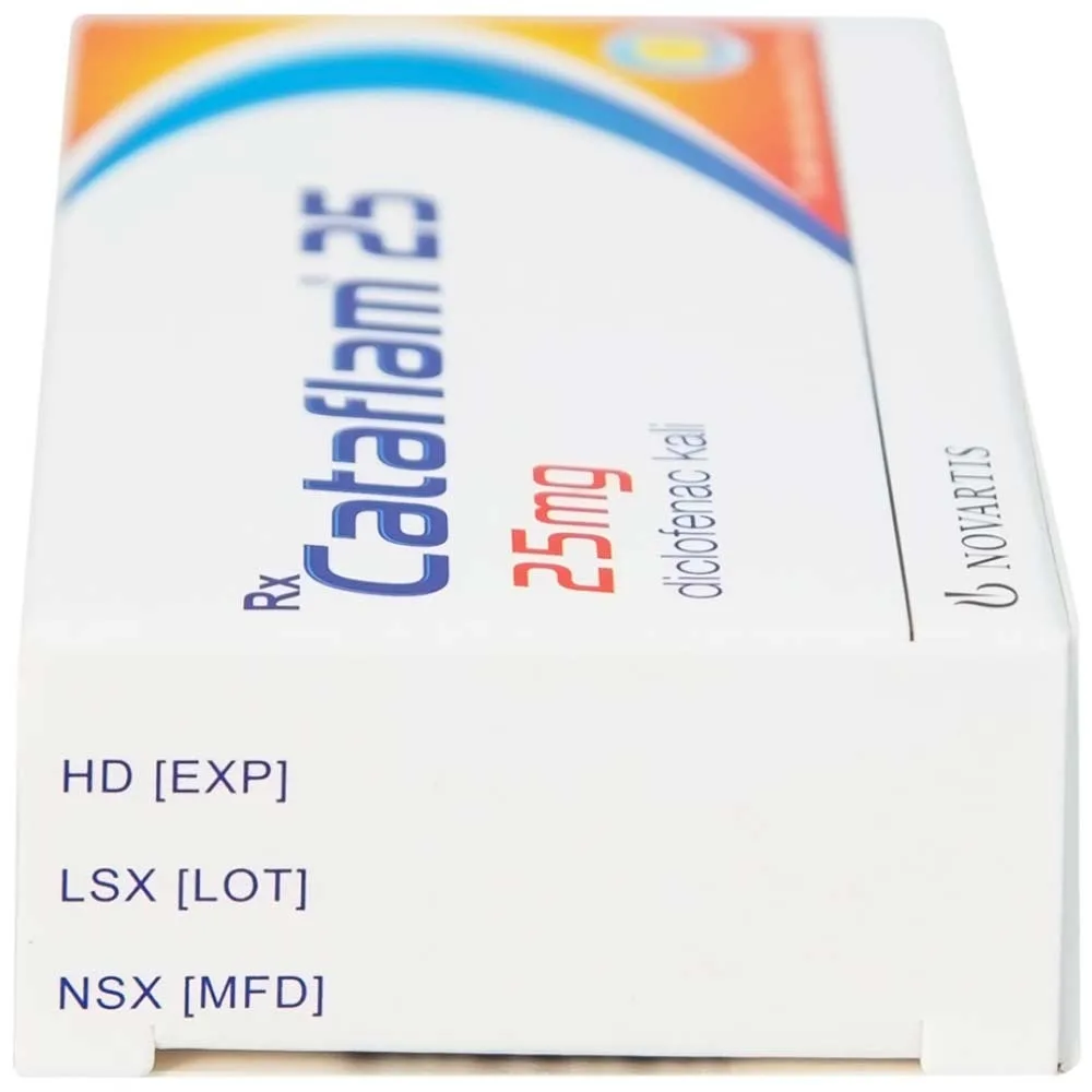 Hình ảnh Thuốc Cataflam 25 Novartis điều trị đau sau chấn thương, viêm và sưng do bong gân (1 vỉ x 10 viên)
