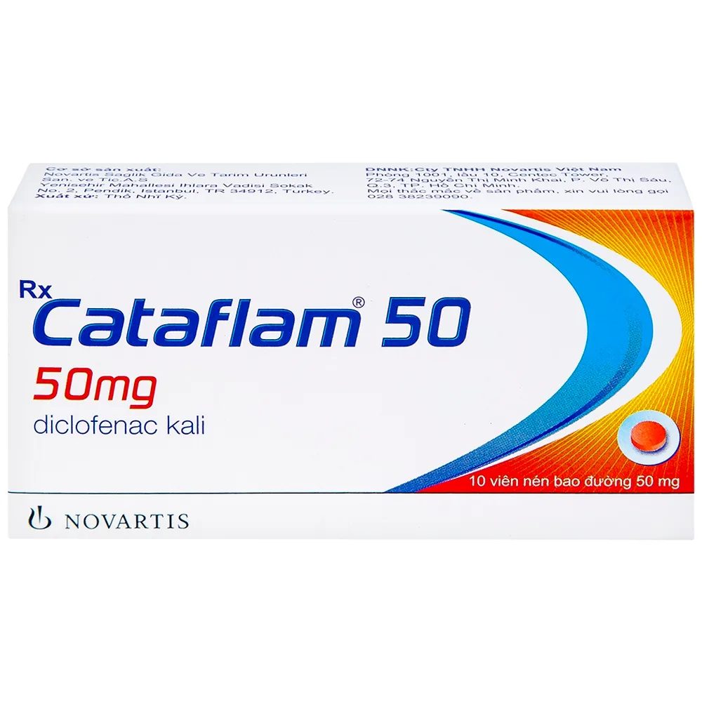 Hình ảnh Thuốc Cataflam 50 Novartis điều trị đau sau chấn thương, viêm và sưng do bong gân (1 vỉ x 10 viên)
