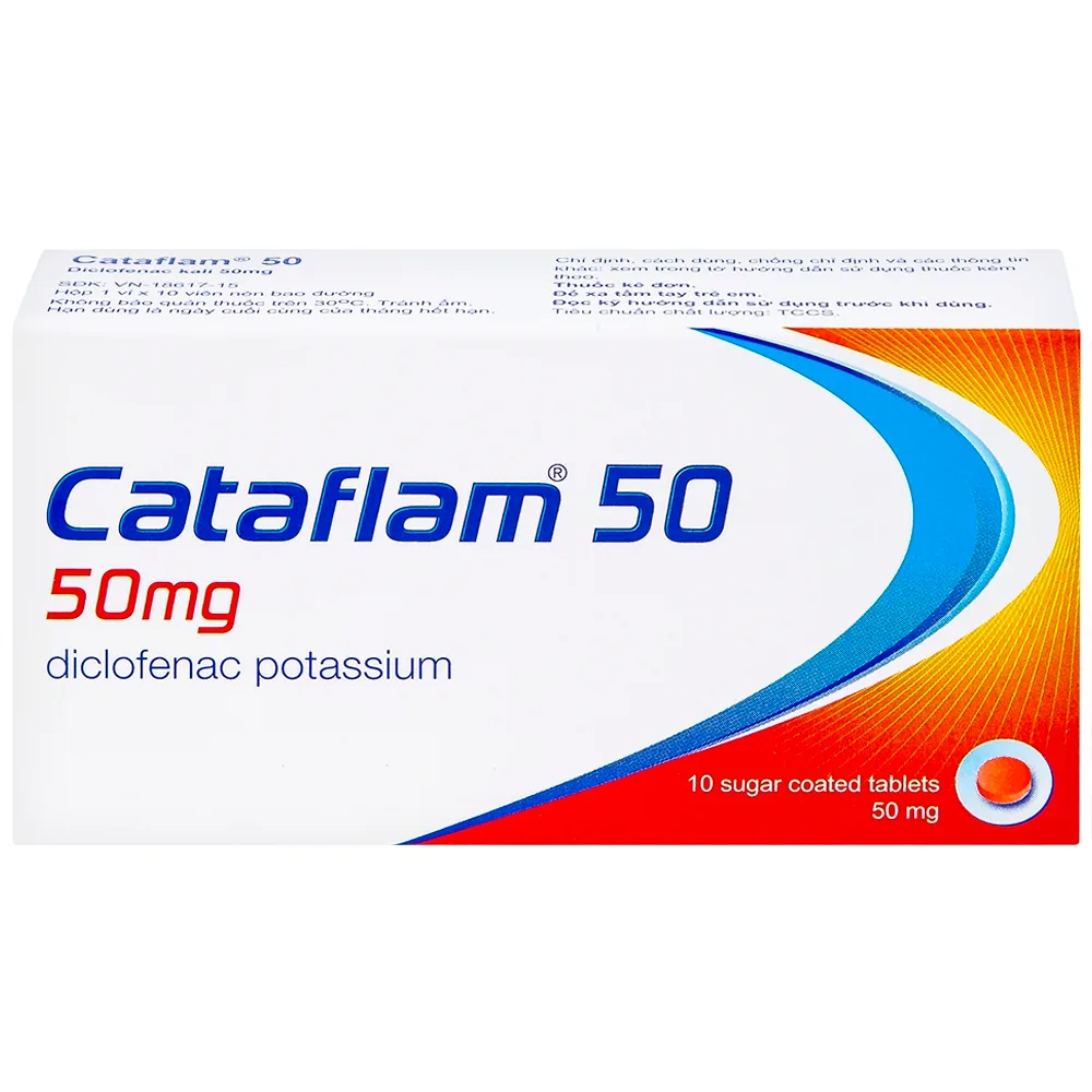 Hình ảnh Thuốc Cataflam 50 Novartis điều trị đau sau chấn thương, viêm và sưng do bong gân (1 vỉ x 10 viên)
