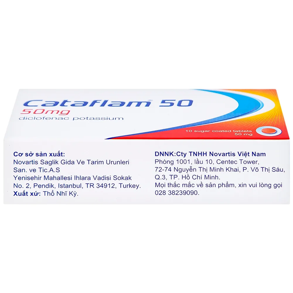 Hình ảnh Thuốc Cataflam 50 Novartis điều trị đau sau chấn thương, viêm và sưng do bong gân (1 vỉ x 10 viên)