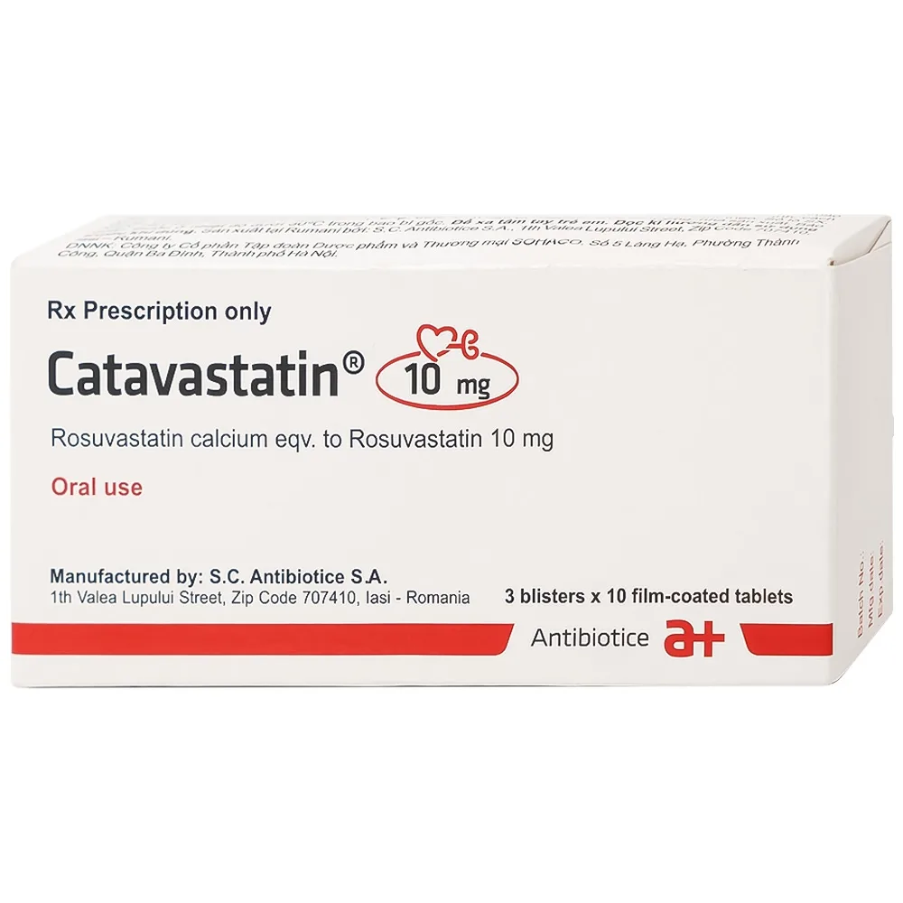 Hình ảnh Thuốc Catavastatin 10mg S.C Antibiotice điều trị tăng cholesterol máu nguyên phát (3 vỉ x 10 viên)