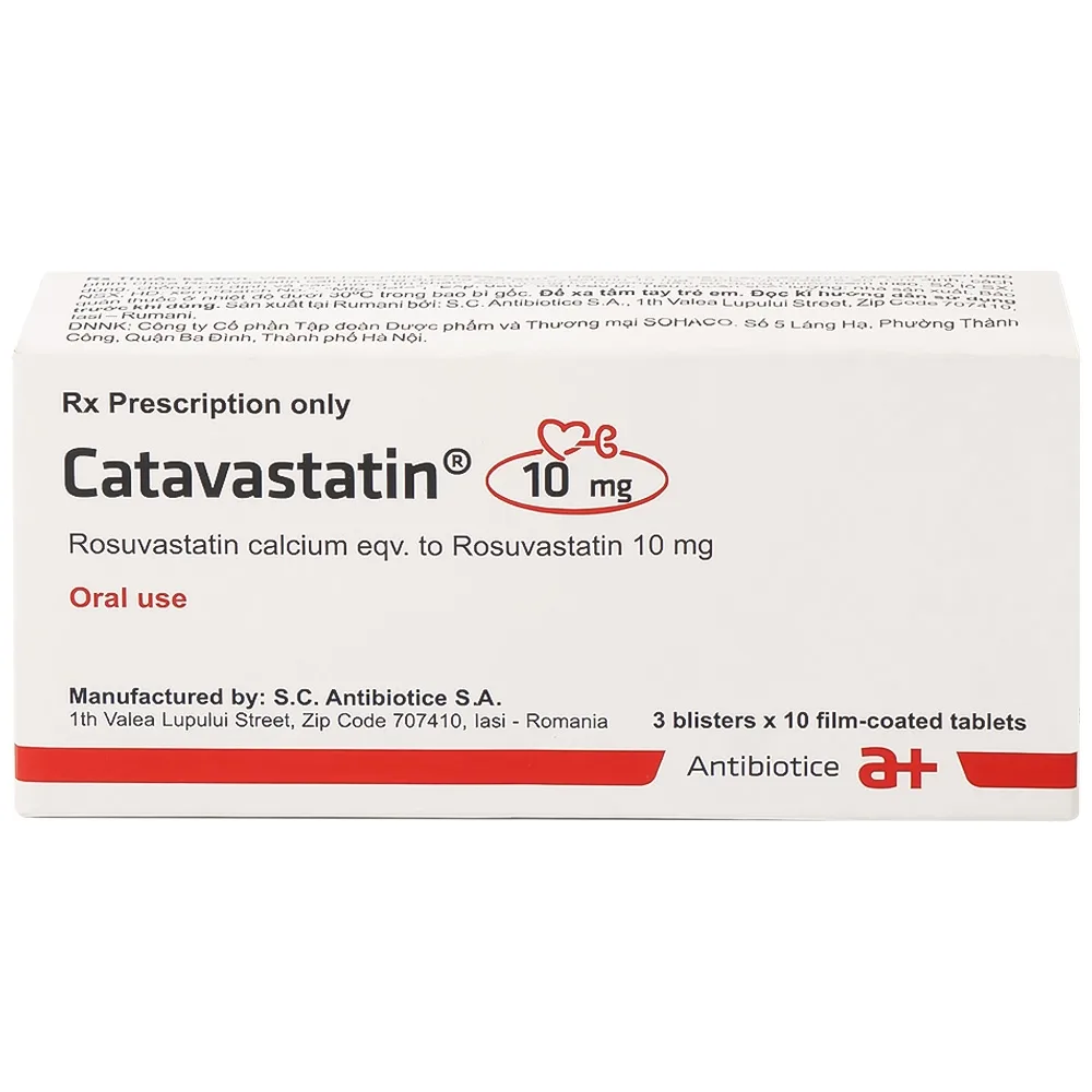 Hình ảnh Thuốc Catavastatin 10mg S.C Antibiotice điều trị tăng cholesterol máu nguyên phát (3 vỉ x 10 viên)