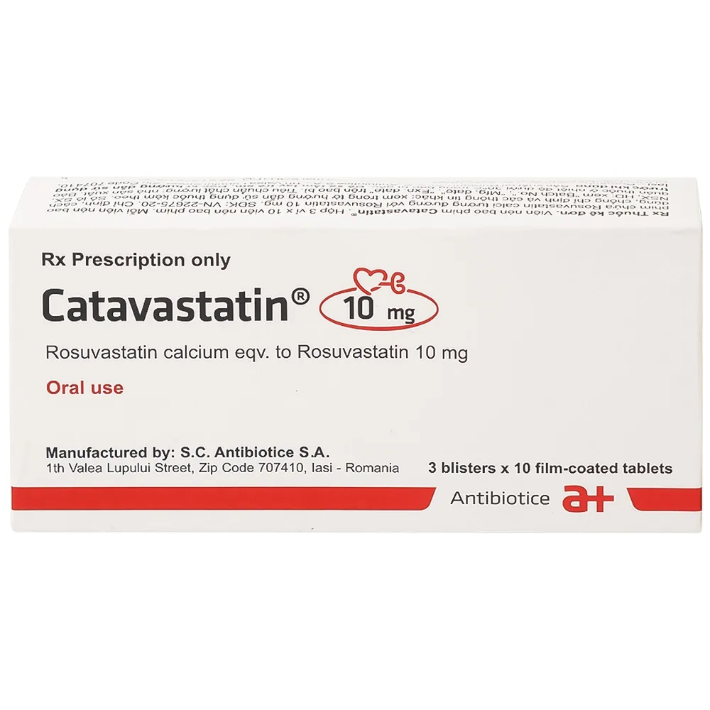 Hình ảnh Thuốc Catavastatin 10mg S.C Antibiotice điều trị tăng cholesterol máu nguyên phát (3 vỉ x 10 viên)