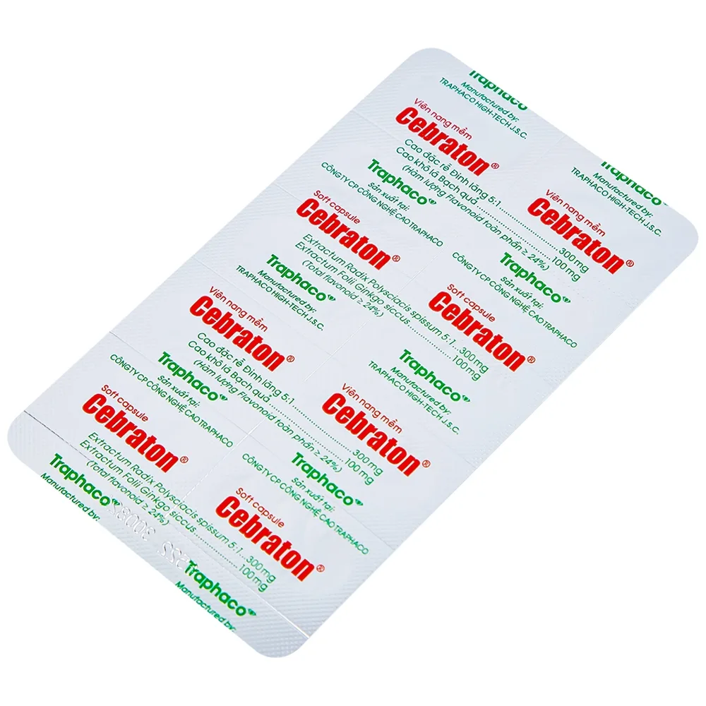 Hình ảnh Thuốc Cebraton Traphaco bổ khí huyết, hoạt huyết dưỡng não (5 vỉ x 10 viên)