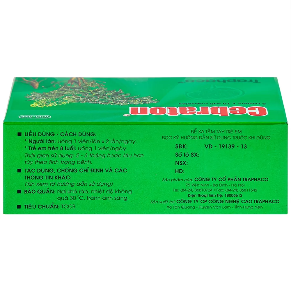 Hình ảnh Thuốc Cebraton Traphaco bổ khí huyết, hoạt huyết dưỡng não (5 vỉ x 10 viên)