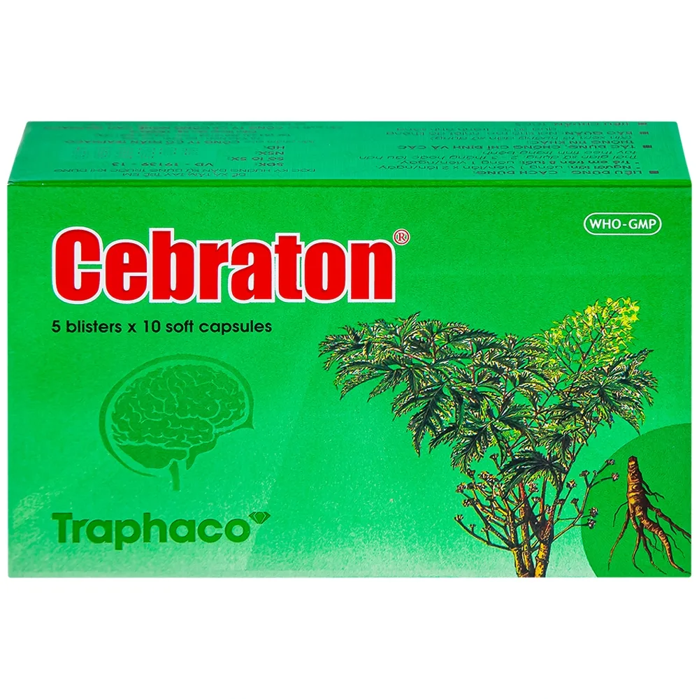 Hình ảnh Thuốc Cebraton Traphaco bổ khí huyết, hoạt huyết dưỡng não (5 vỉ x 10 viên)