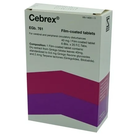 Hình ảnh Thuốc Cebrex 40mg Dr. Willmar Schwabe điều trị rối loạn chức năng não (6 vỉ x 20 viên)
