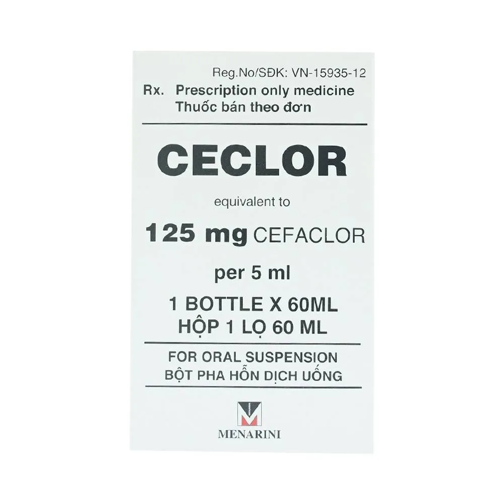 Hình ảnh Bột pha hỗn dịch uống Ceclor 125mg Menarini điều trị nhiễm khuẩn (60ml)