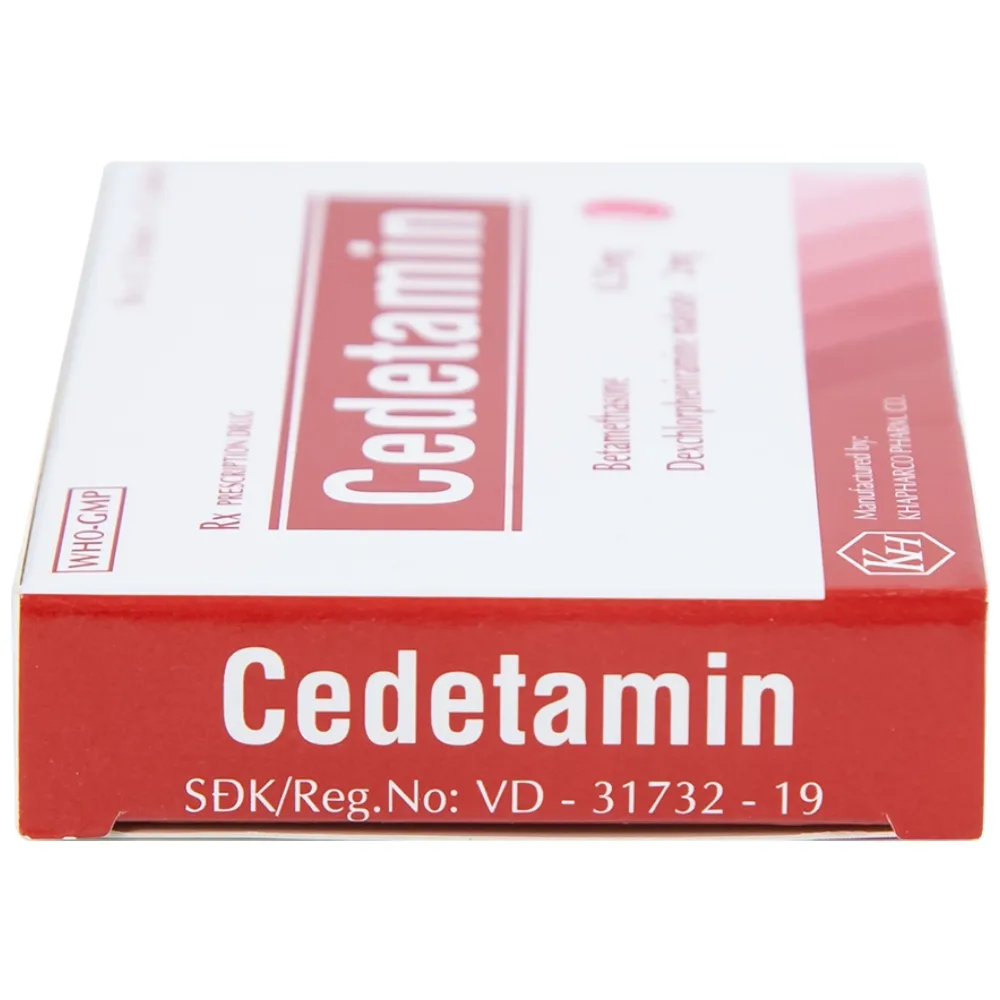 Hình ảnh Thuốc Cedetamin Khapharco điều trị viêm mũi dị ứng, mày đay (2 vỉ x 15 viên) 