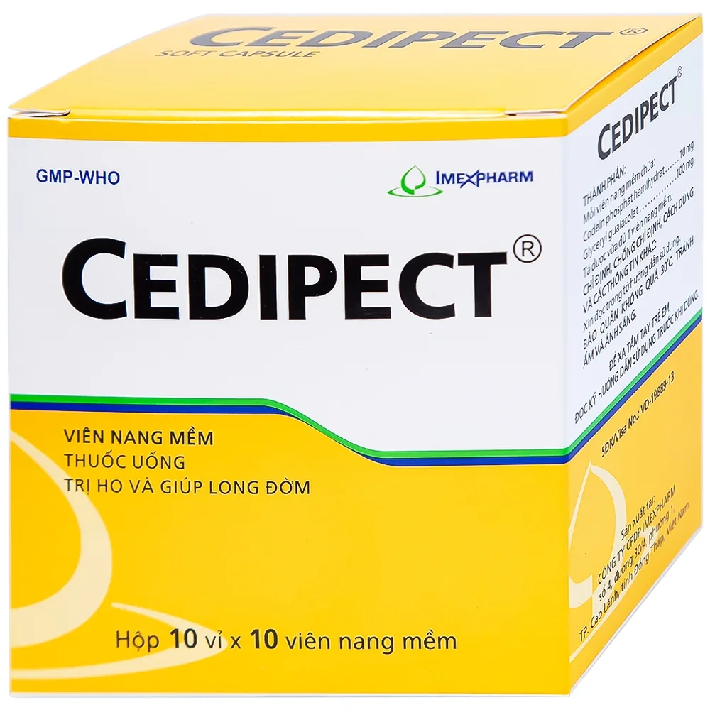 Hình ảnh Thuốc Cedipect Imexpharm điều trị ho, long đờm (10 vỉ x 10 viên)