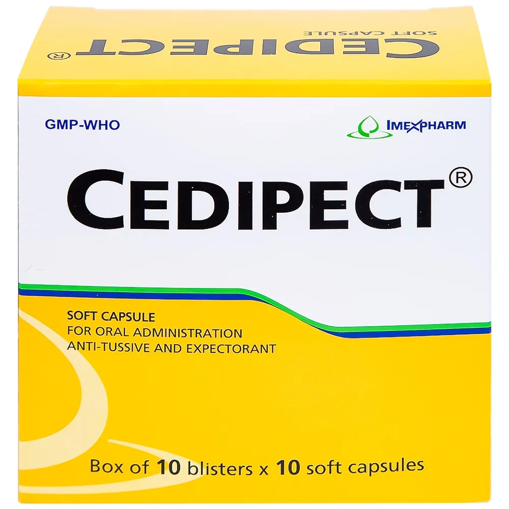 Hình ảnh Thuốc Cedipect Imexpharm điều trị ho, long đờm (10 vỉ x 10 viên)