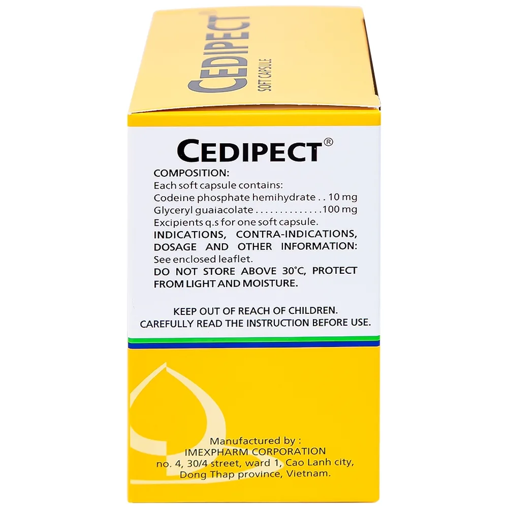 Hình ảnh Thuốc Cedipect Imexpharm điều trị ho, long đờm (10 vỉ x 10 viên)