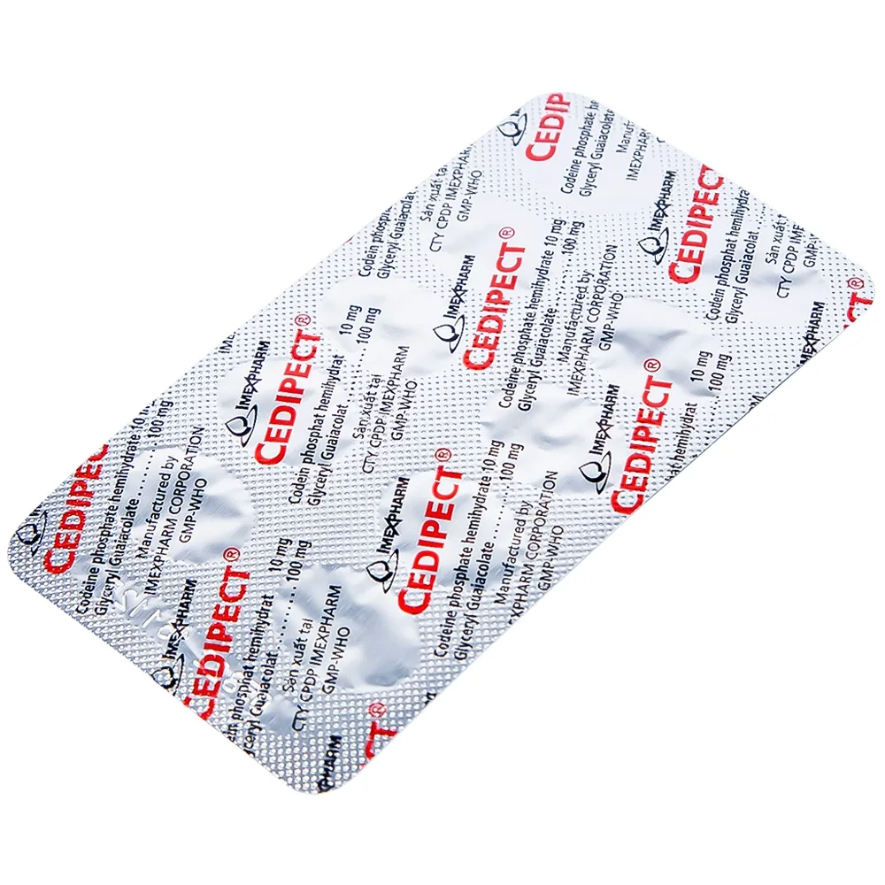 Hình ảnh Thuốc Cedipect Imexpharm điều trị ho, long đờm (10 vỉ x 10 viên)