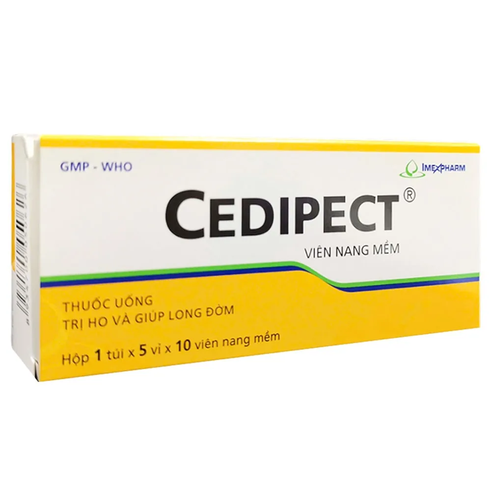 Hình ảnh Thuốc Cedipect Imexpharm giảm triệu chứng ho, long đờm (5 vỉ x 10 viên)