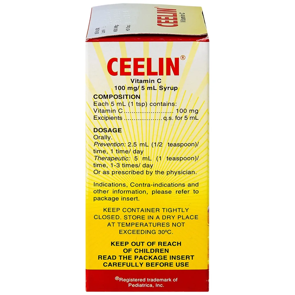 Hình ảnh Siro Ceelin United bổ sung vitamin C, tăng cường sức đề kháng (60ml)